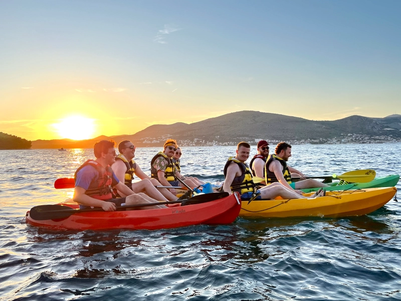 Group kayaking