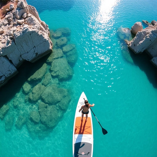 Stand-up paddleboard on the water